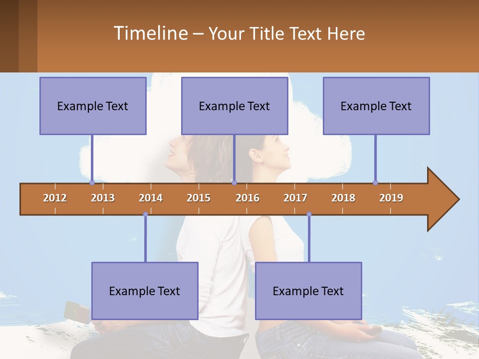 Two Women Sitting On The Ground With A Cloud Above Them PowerPoint Template
