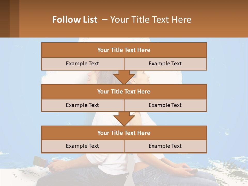 Two Women Sitting On The Ground With A Cloud Above Them PowerPoint Template