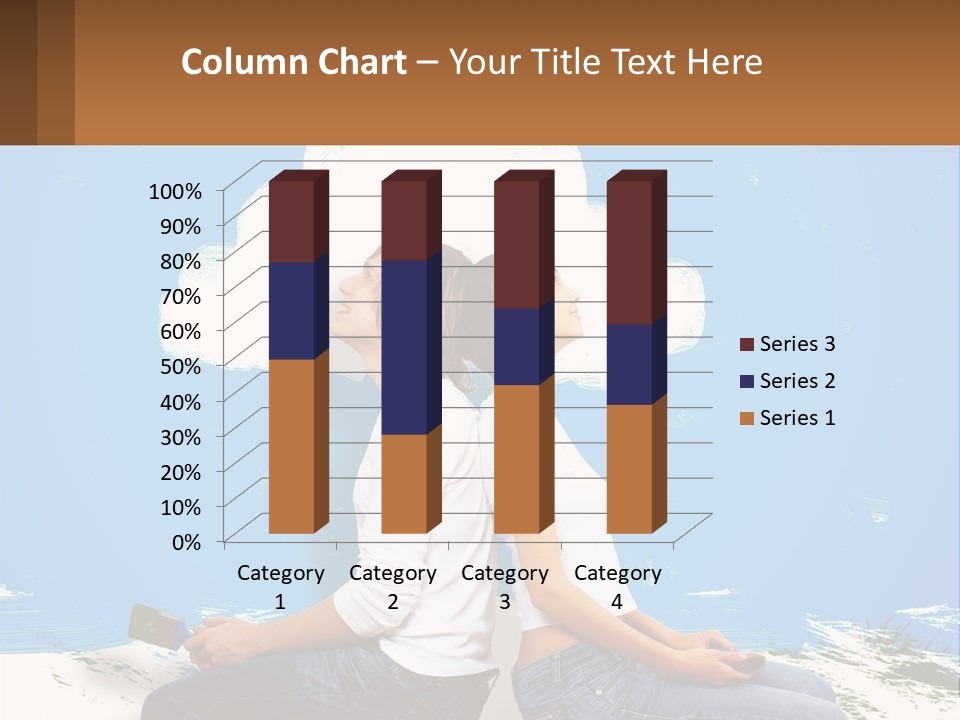 Two Women Sitting On The Ground With A Cloud Above Them PowerPoint Template