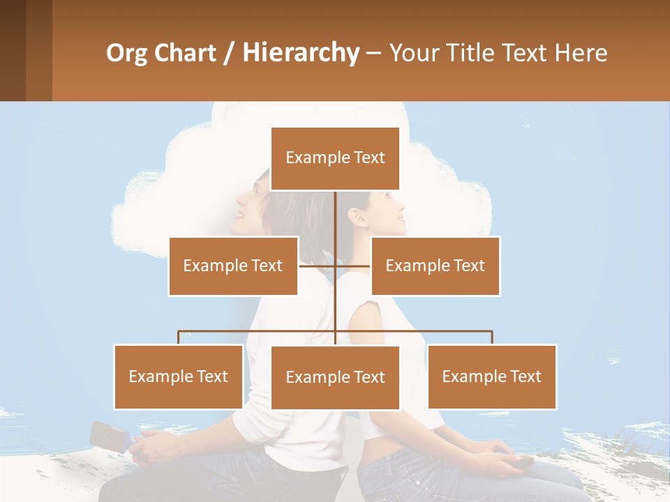 Two Women Sitting On The Ground With A Cloud Above Them PowerPoint Template