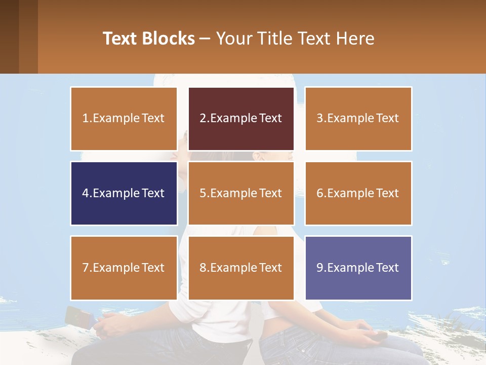 Two Women Sitting On The Ground With A Cloud Above Them PowerPoint Template