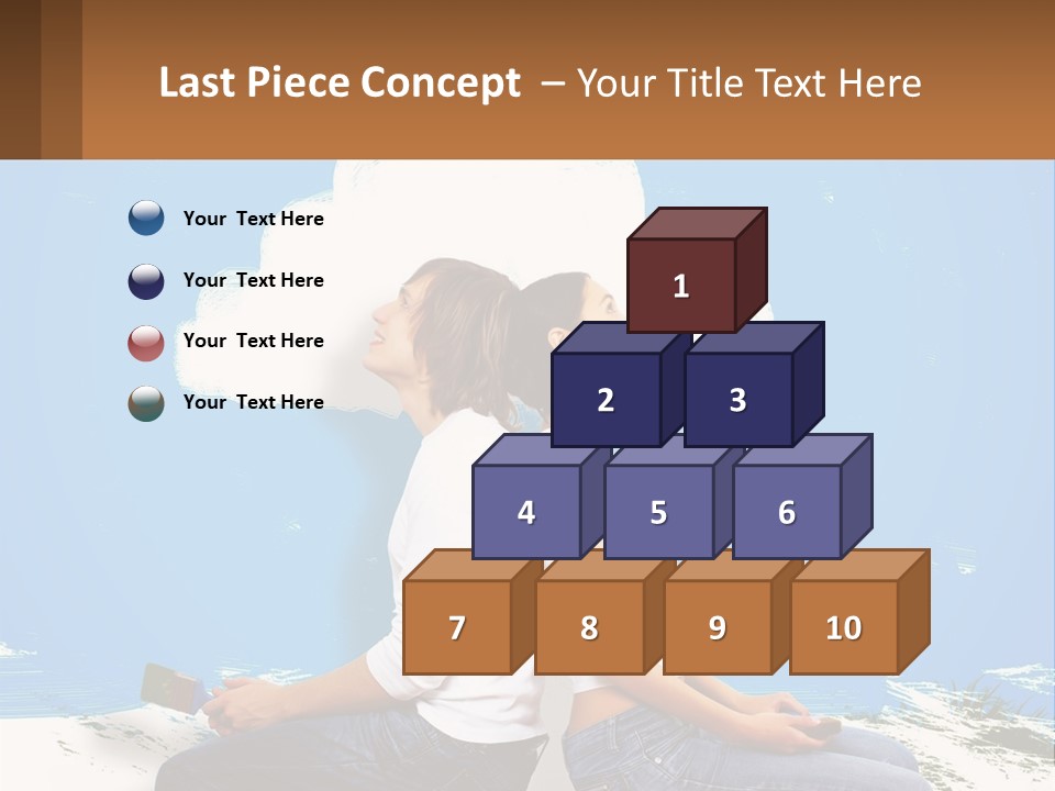 Two Women Sitting On The Ground With A Cloud Above Them PowerPoint Template