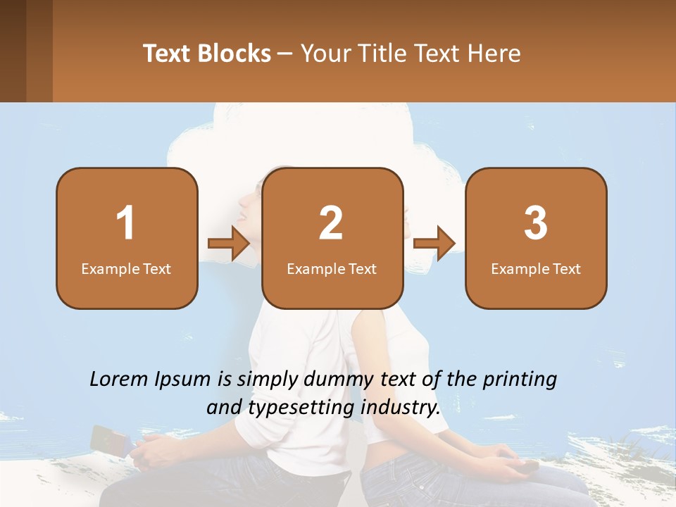 Two Women Sitting On The Ground With A Cloud Above Them PowerPoint Template