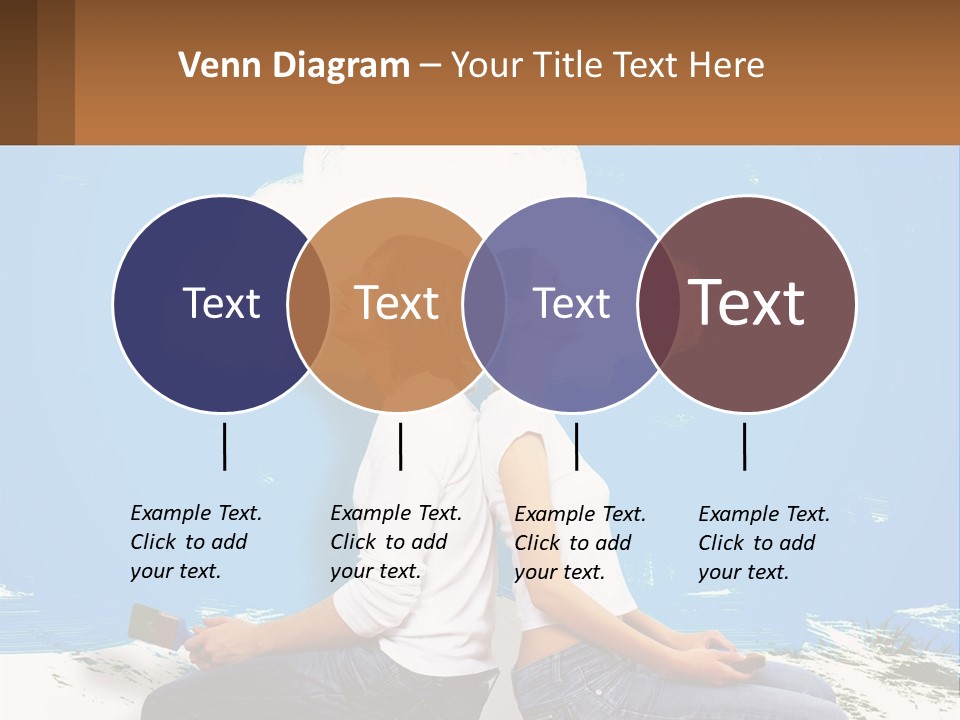 Two Women Sitting On The Ground With A Cloud Above Them PowerPoint Template
