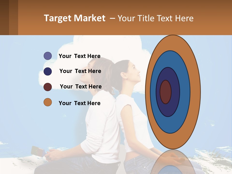 Two Women Sitting On The Ground With A Cloud Above Them PowerPoint Template