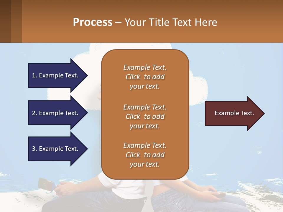Two Women Sitting On The Ground With A Cloud Above Them PowerPoint Template