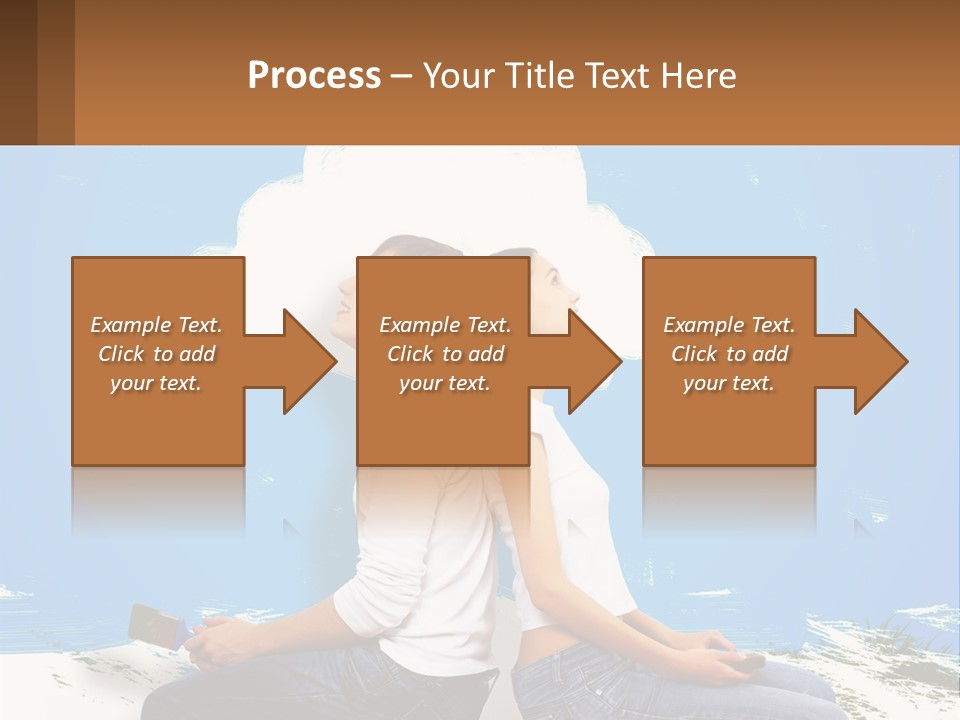 Two Women Sitting On The Ground With A Cloud Above Them PowerPoint Template