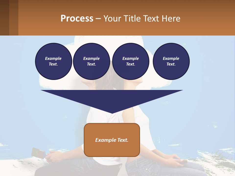 Two Women Sitting On The Ground With A Cloud Above Them PowerPoint Template