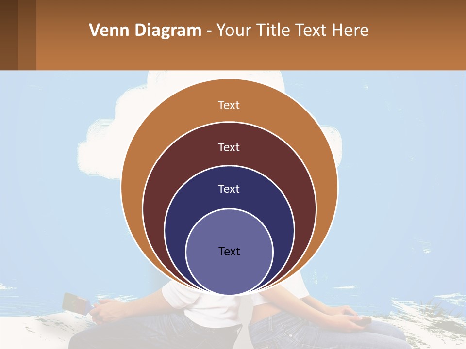 Two Women Sitting On The Ground With A Cloud Above Them PowerPoint Template