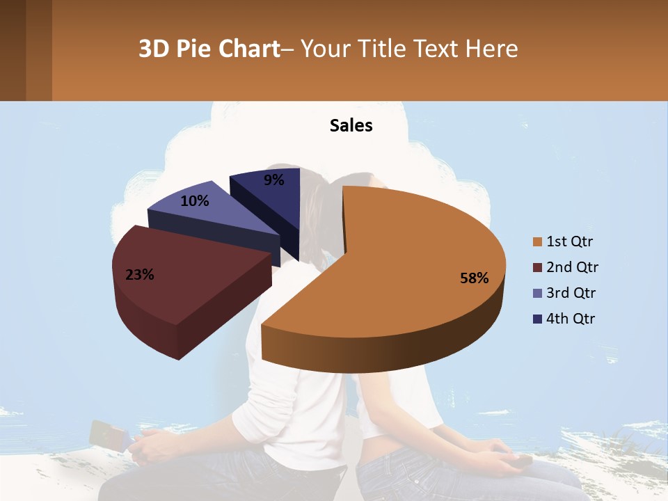 Two Women Sitting On The Ground With A Cloud Above Them PowerPoint Template