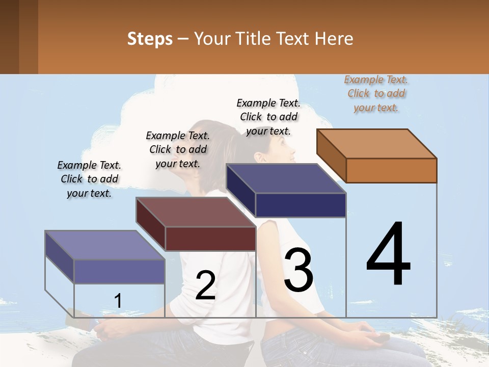 Two Women Sitting On The Ground With A Cloud Above Them PowerPoint Template