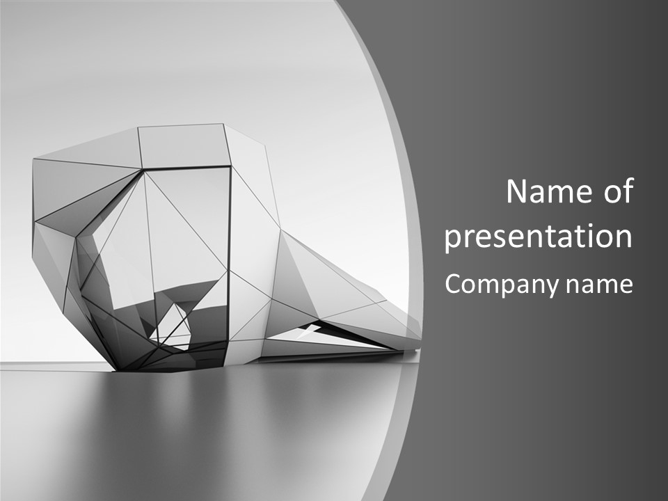 A Black And White Photo Of A Cube Shaped Object PowerPoint Template