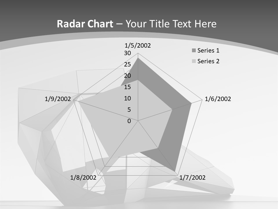 A Black And White Photo Of A Cube Shaped Object PowerPoint Template