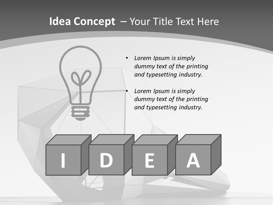 A Black And White Photo Of A Cube Shaped Object PowerPoint Template