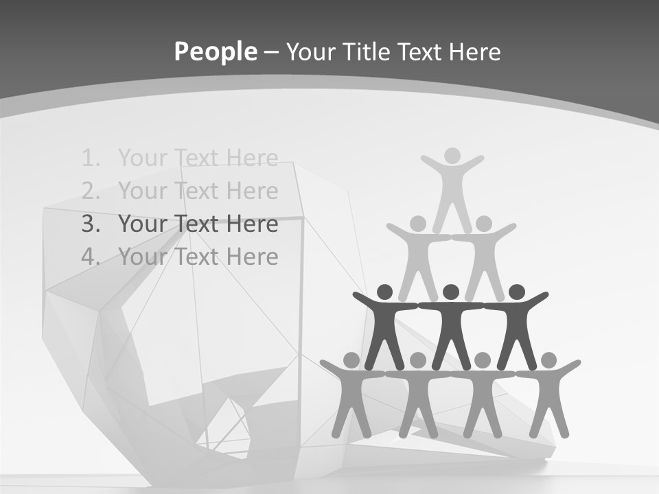 A Black And White Photo Of A Cube Shaped Object PowerPoint Template