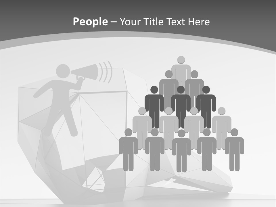 A Black And White Photo Of A Cube Shaped Object PowerPoint Template