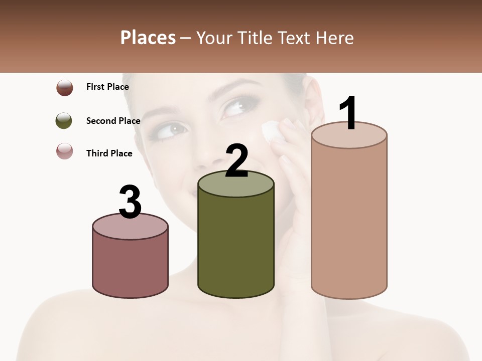 A Woman Holding A Cream On Her Face PowerPoint Template