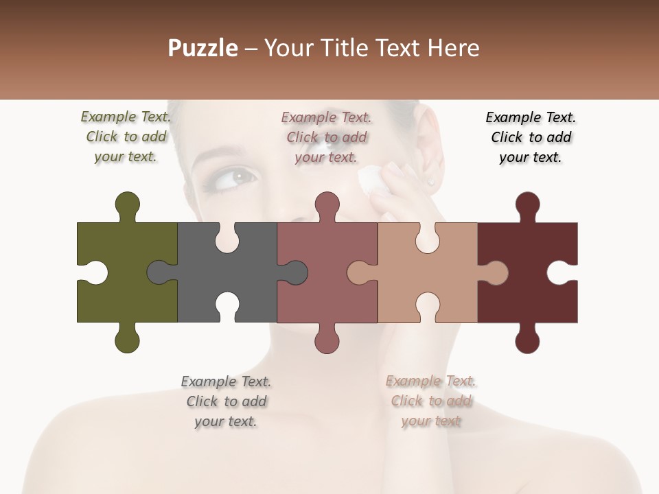 A Woman Holding A Cream On Her Face PowerPoint Template