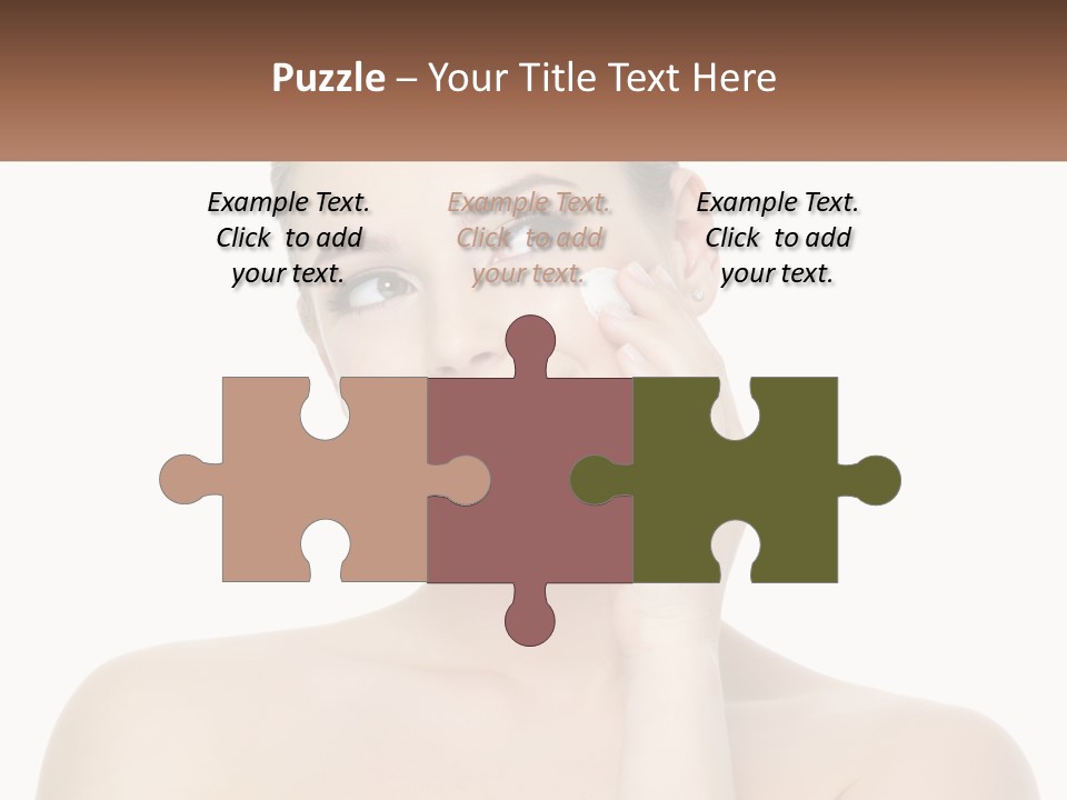 A Woman Holding A Cream On Her Face PowerPoint Template