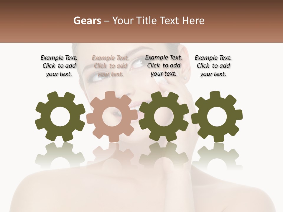 A Woman Holding A Cream On Her Face PowerPoint Template