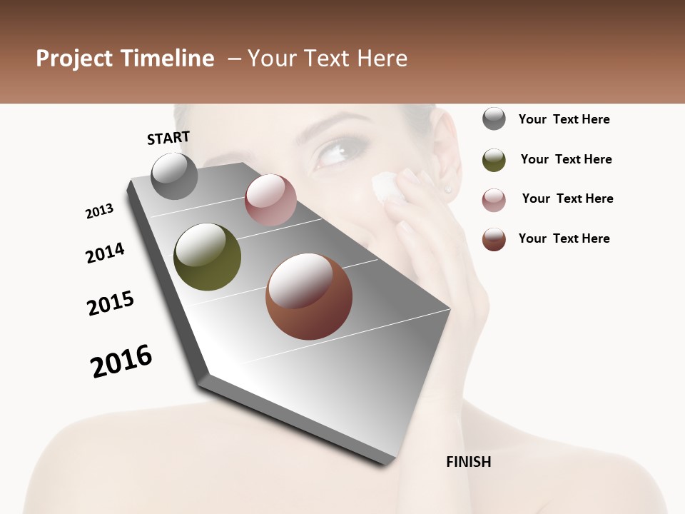 A Woman Holding A Cream On Her Face PowerPoint Template