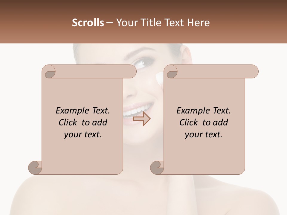 A Woman Holding A Cream On Her Face PowerPoint Template