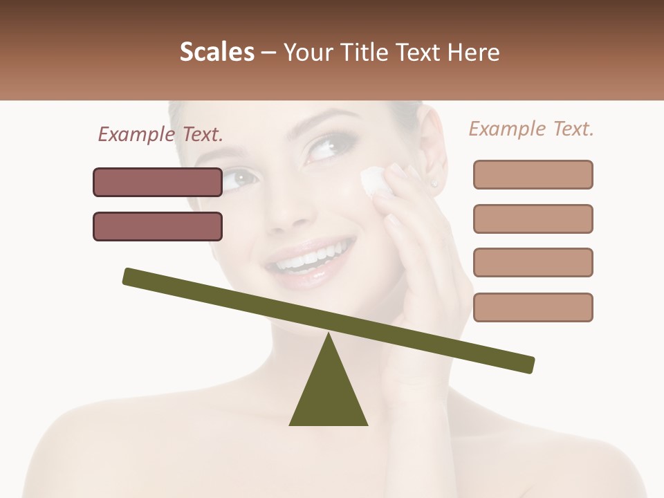 A Woman Holding A Cream On Her Face PowerPoint Template