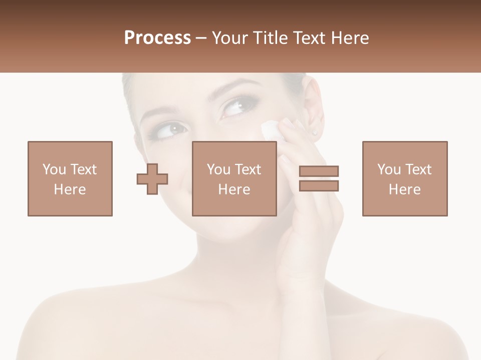 A Woman Holding A Cream On Her Face PowerPoint Template
