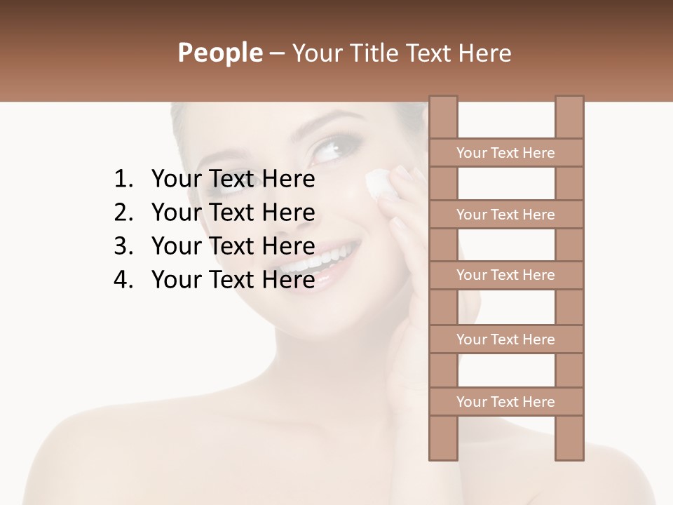 A Woman Holding A Cream On Her Face PowerPoint Template