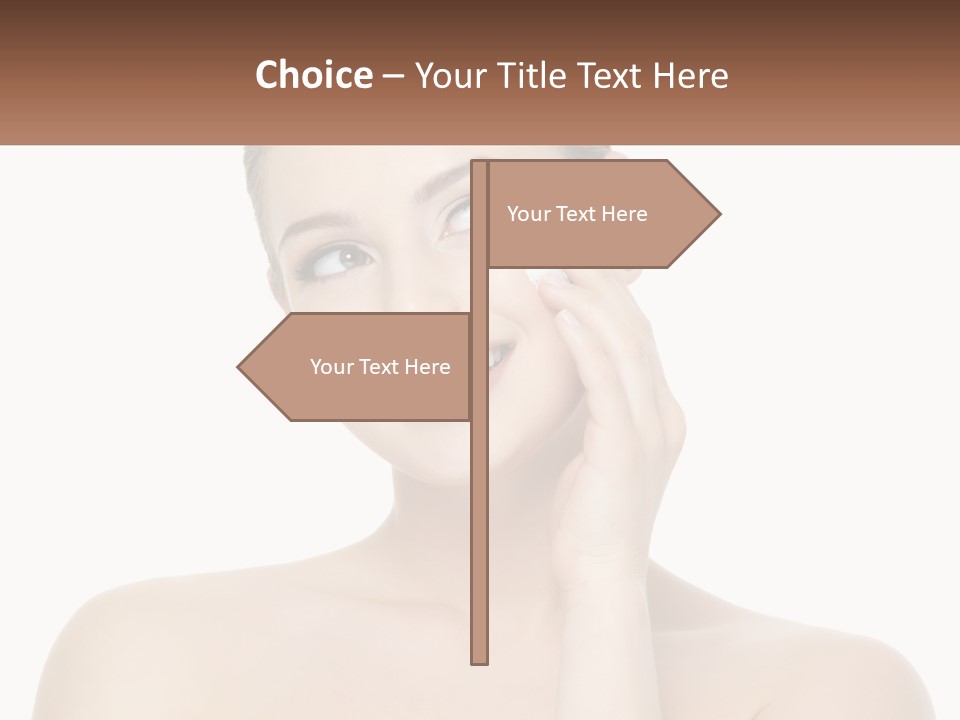 A Woman Holding A Cream On Her Face PowerPoint Template