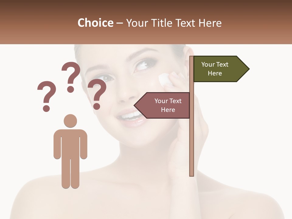A Woman Holding A Cream On Her Face PowerPoint Template