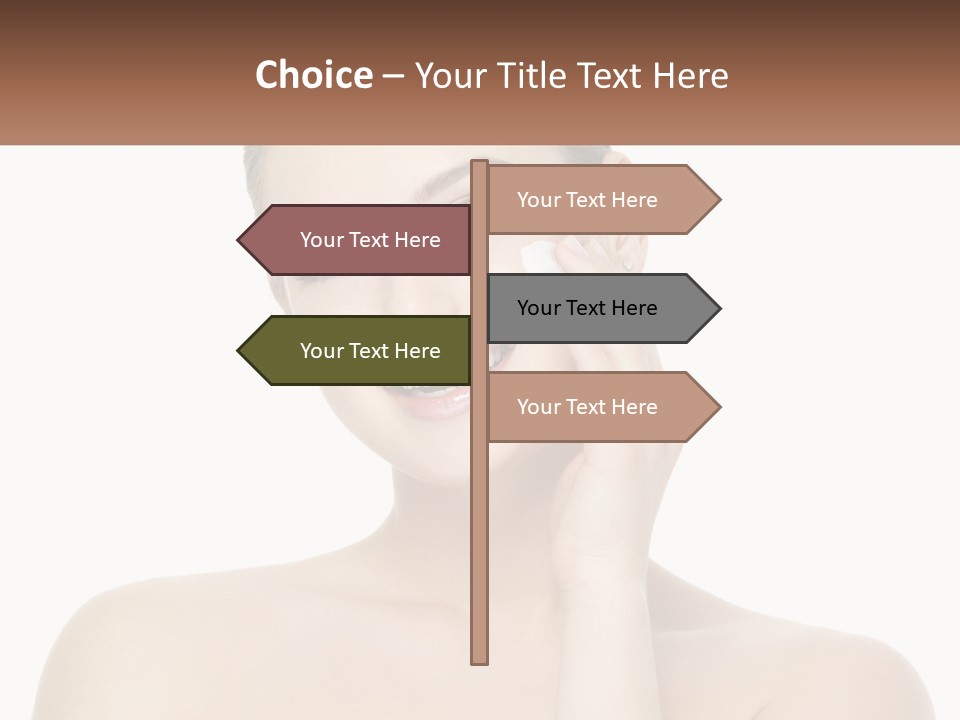 A Woman Holding A Cream On Her Face PowerPoint Template