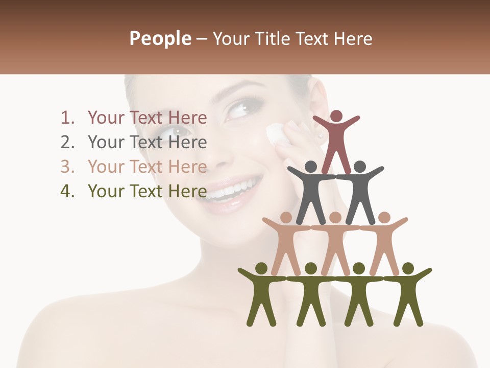 A Woman Holding A Cream On Her Face PowerPoint Template