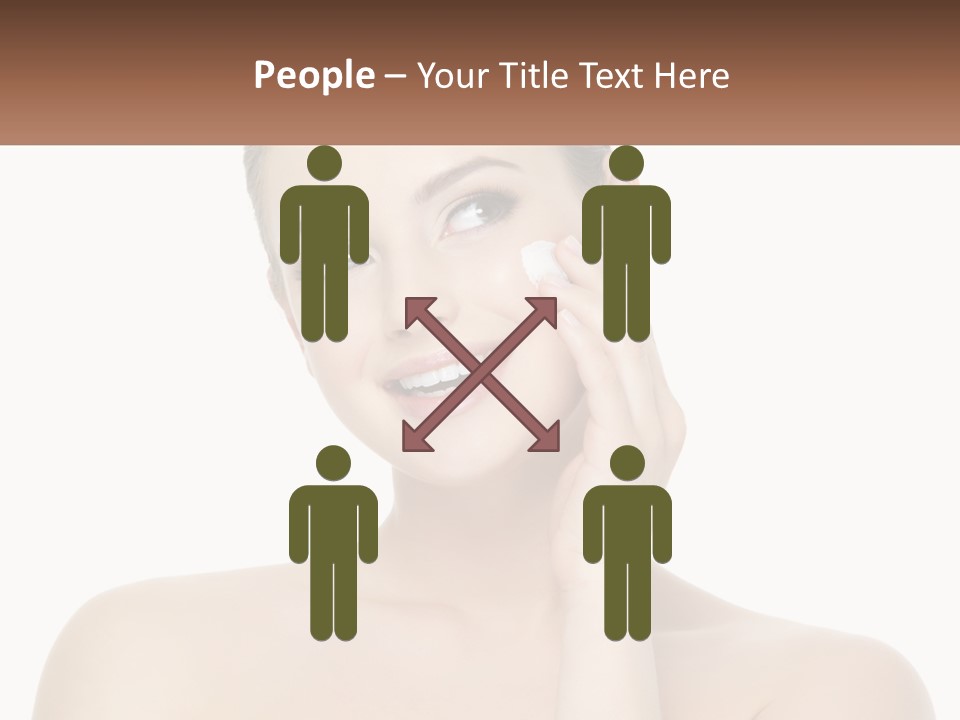 A Woman Holding A Cream On Her Face PowerPoint Template