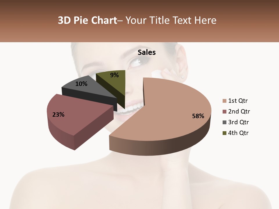 A Woman Holding A Cream On Her Face PowerPoint Template