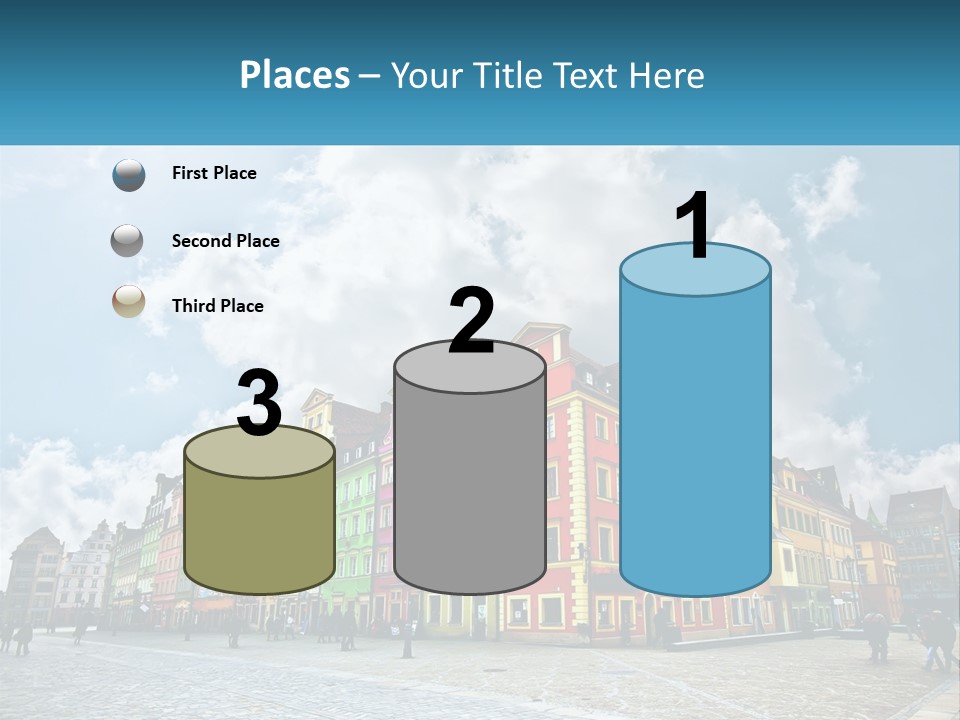 A Group Of Buildings With A Sky Background PowerPoint Template