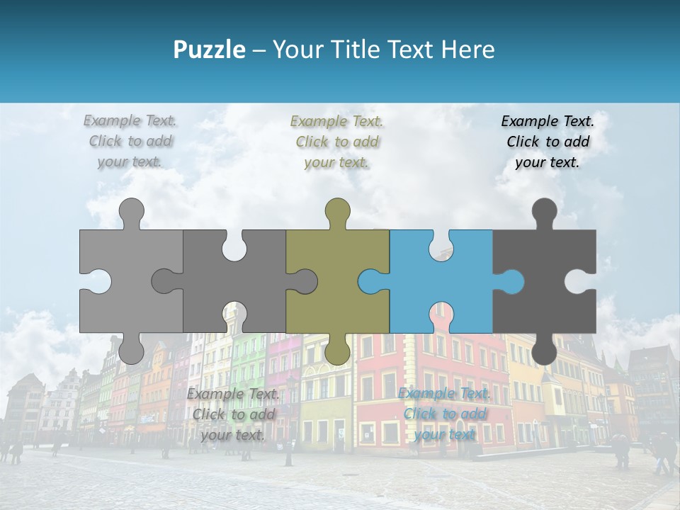 A Group Of Buildings With A Sky Background PowerPoint Template