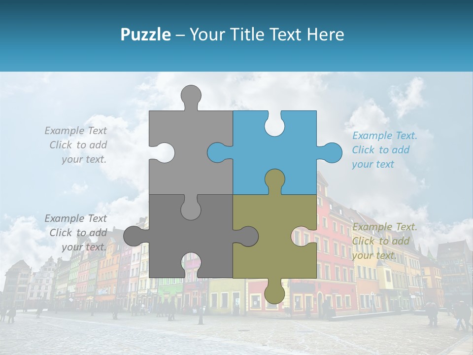 A Group Of Buildings With A Sky Background PowerPoint Template