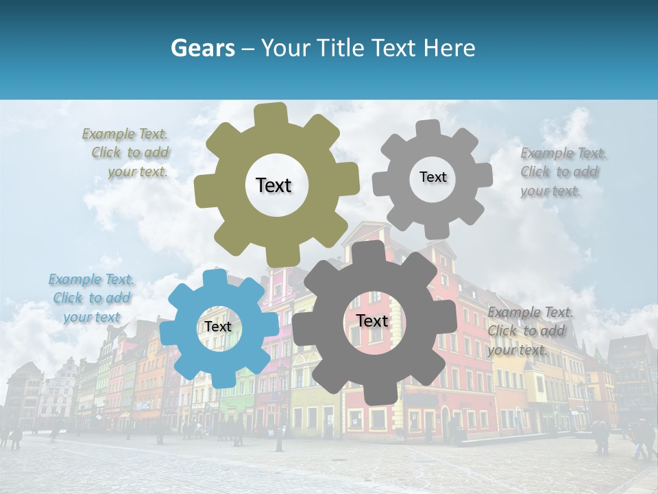 A Group Of Buildings With A Sky Background PowerPoint Template