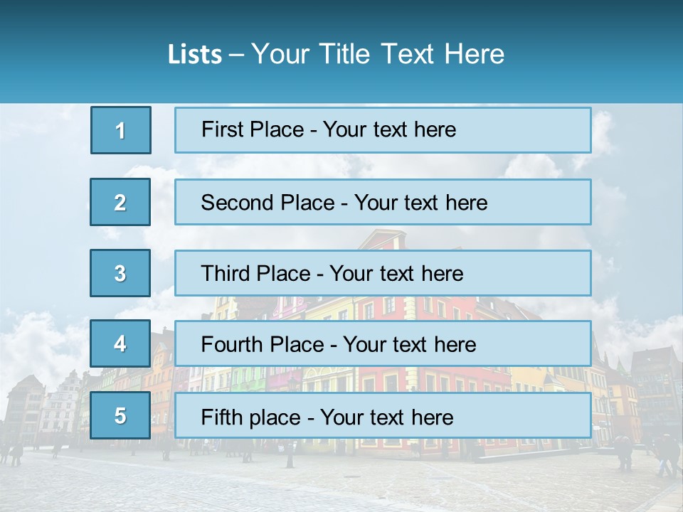 A Group Of Buildings With A Sky Background PowerPoint Template