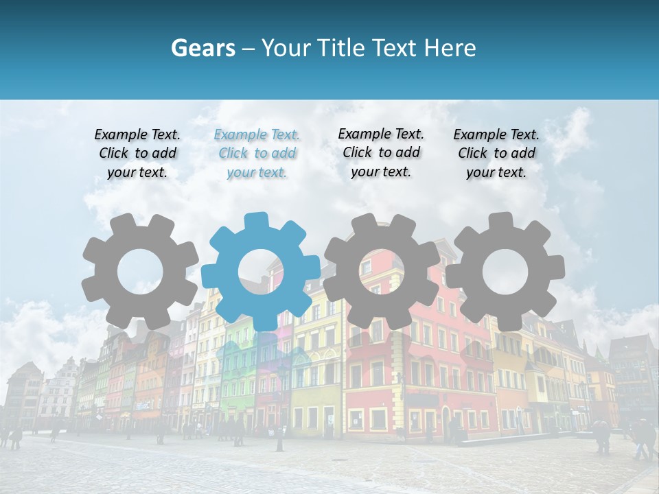 A Group Of Buildings With A Sky Background PowerPoint Template