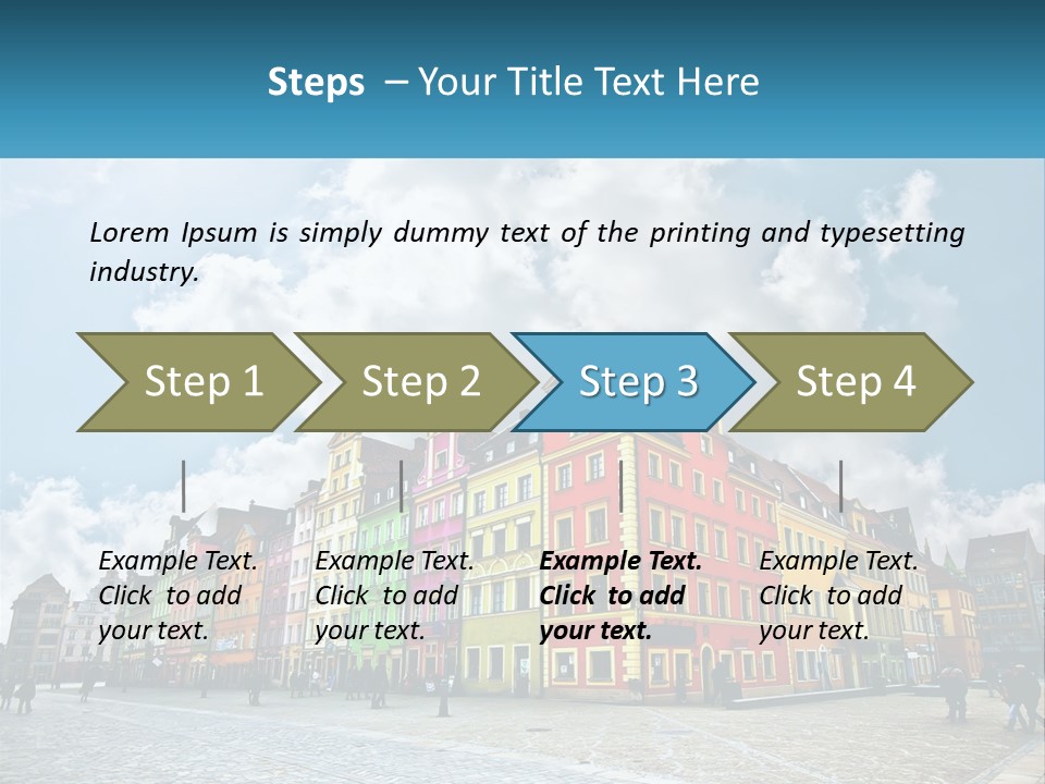A Group Of Buildings With A Sky Background PowerPoint Template
