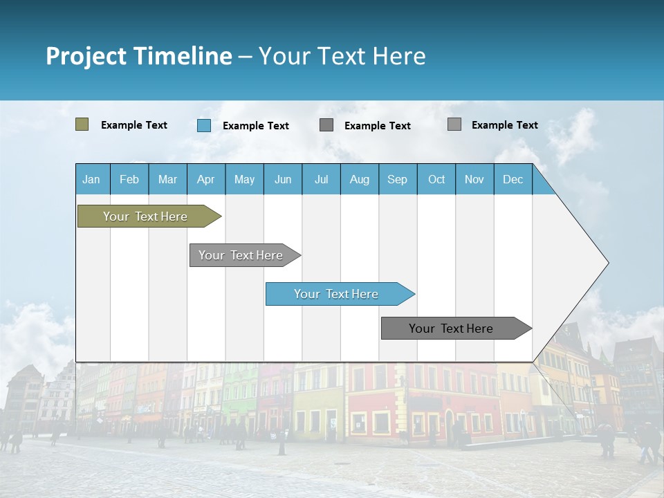 A Group Of Buildings With A Sky Background PowerPoint Template