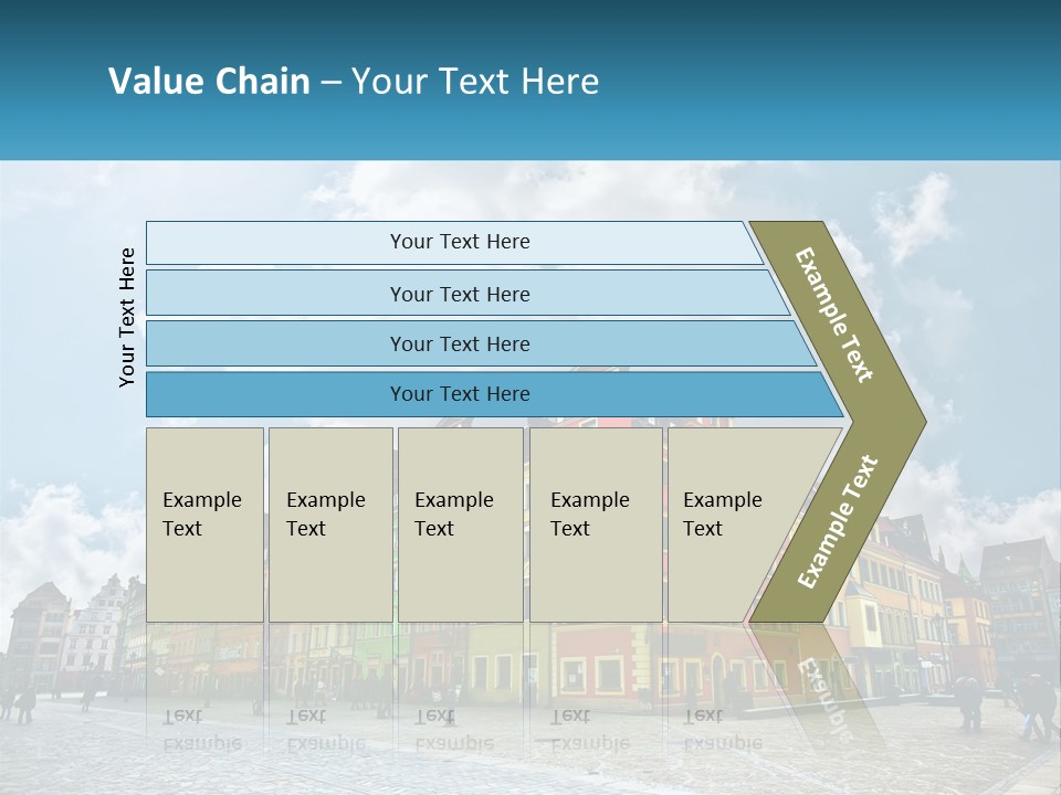 A Group Of Buildings With A Sky Background PowerPoint Template
