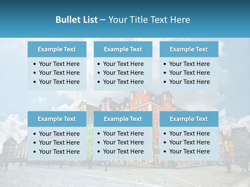 A Group Of Buildings With A Sky Background PowerPoint Template