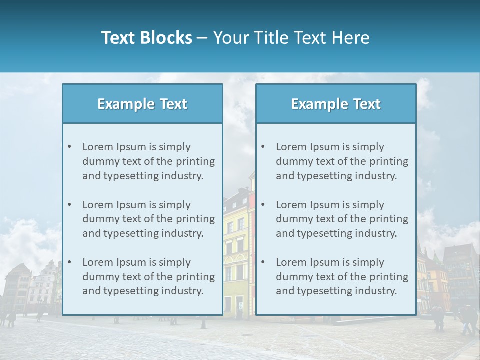 A Group Of Buildings With A Sky Background PowerPoint Template