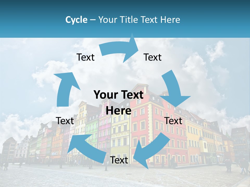 A Group Of Buildings With A Sky Background PowerPoint Template