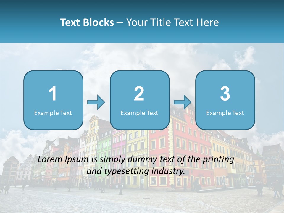 A Group Of Buildings With A Sky Background PowerPoint Template