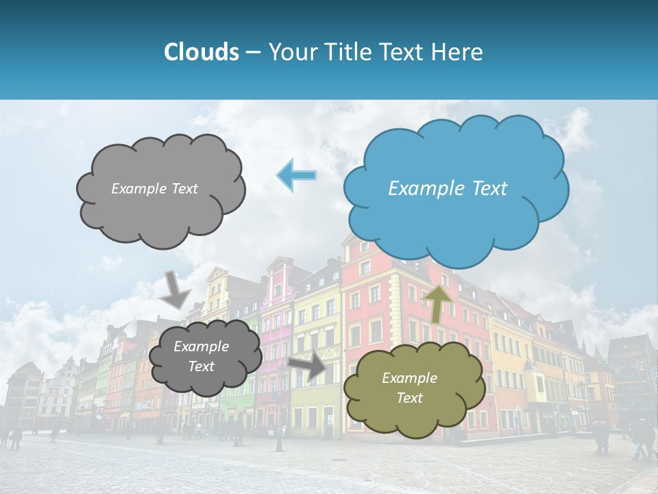 A Group Of Buildings With A Sky Background PowerPoint Template