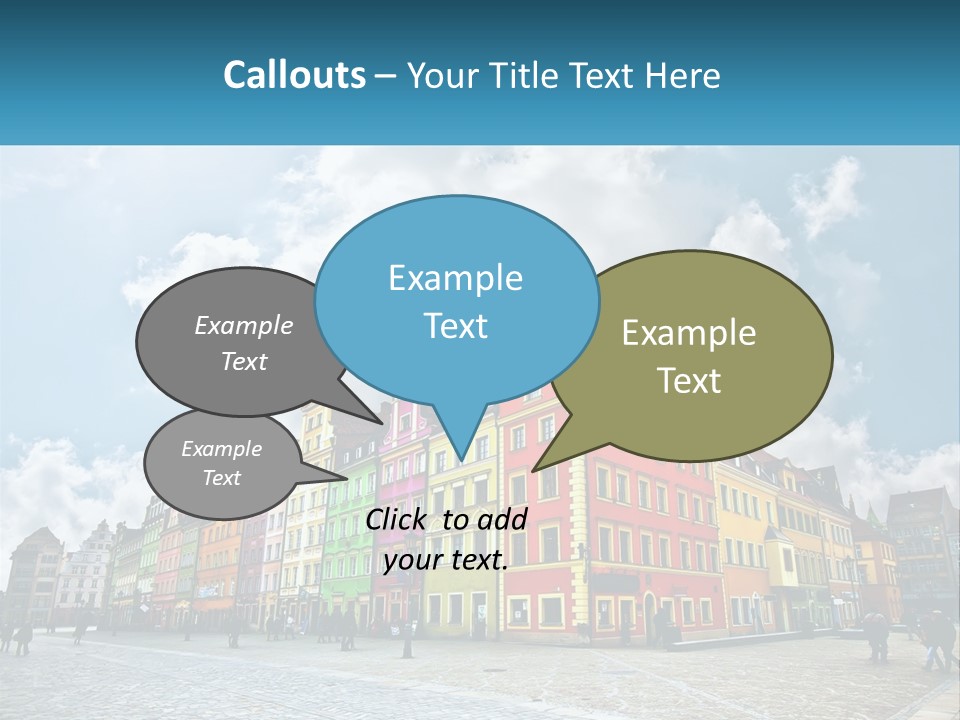 A Group Of Buildings With A Sky Background PowerPoint Template